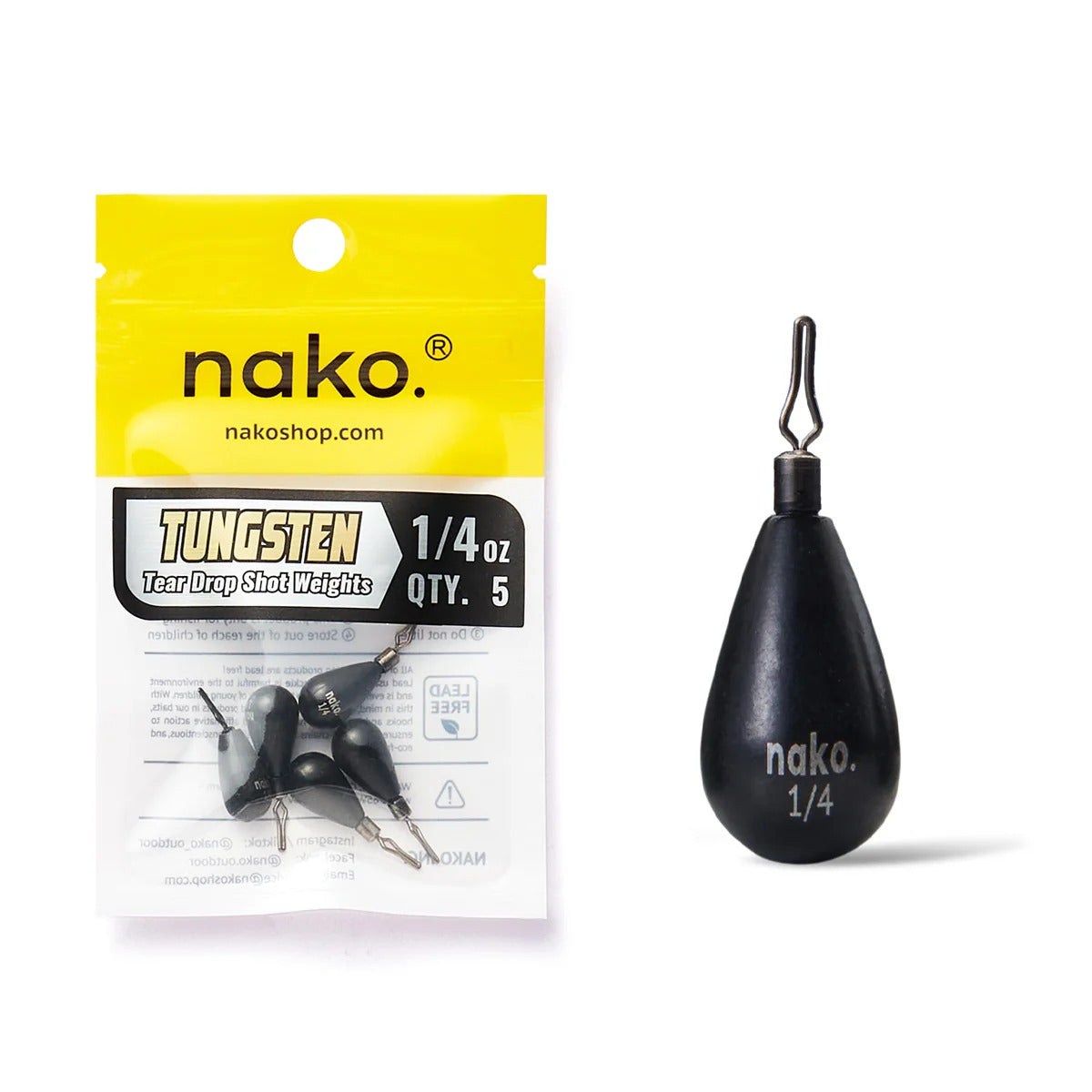 Nako Tungsten Tear Drop Shot Weights