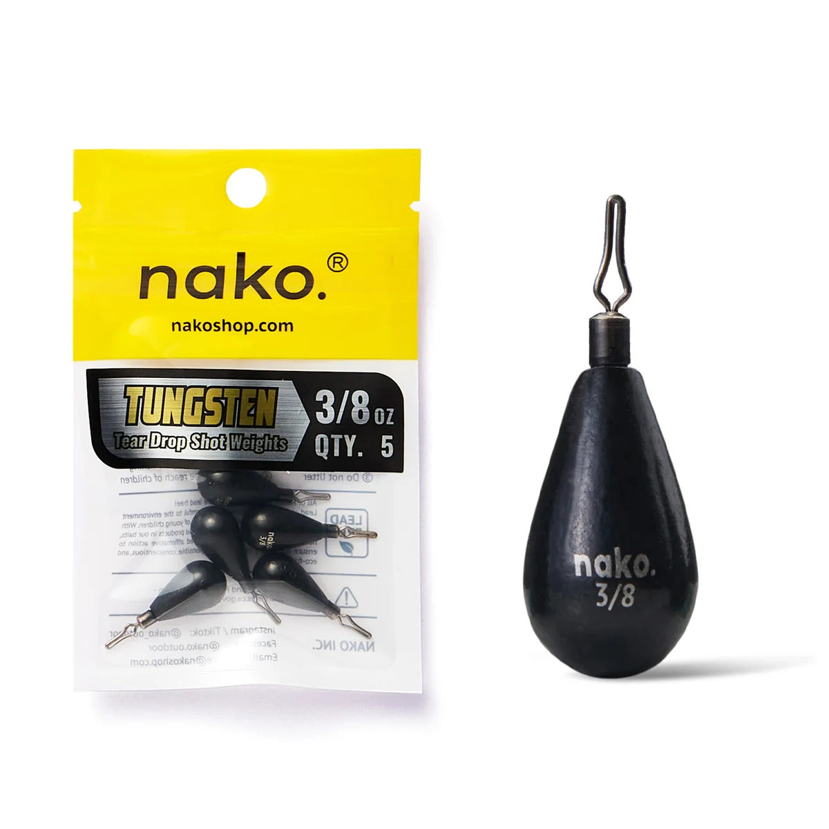 Nako Tungsten Tear Drop Shot Weights