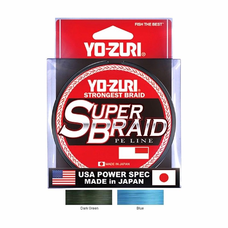 Yo-Zuri SuperBraid Braided PE Line [10-80lb, 150-300yd, 3-Colors]