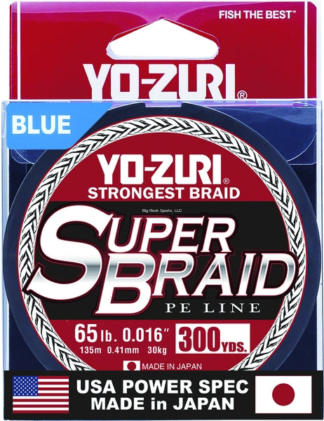 Yo-Zuri SuperBraid Braided PE Line [10-80lb, 150-300yd, 3-Colors]