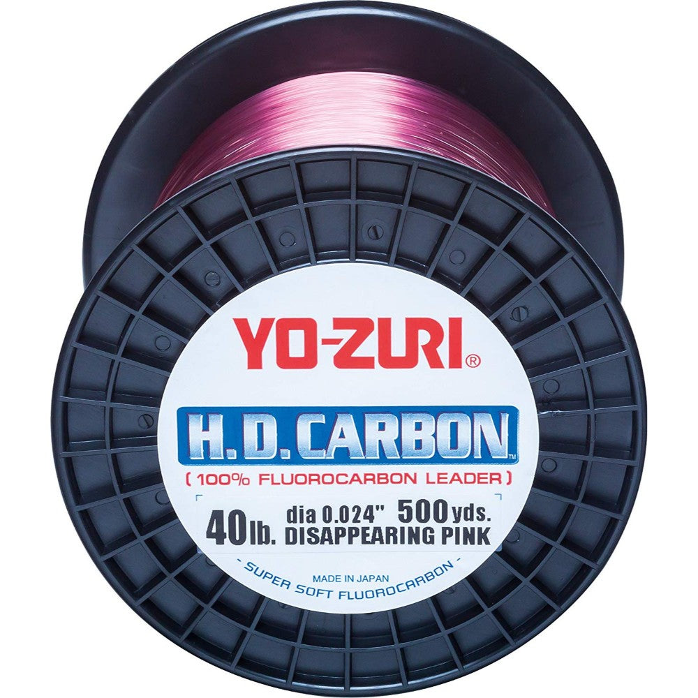Yo-Zuri H.D. Carbon 15 lb. Fluorocarbon Leader, Disappearing Pink, 30 yd. 