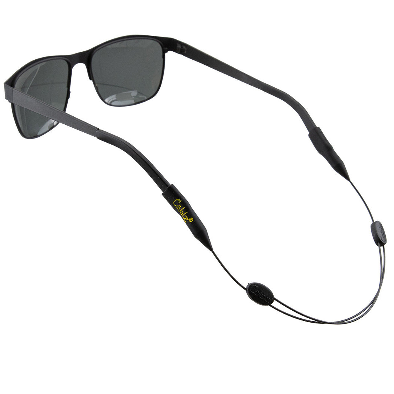 Cablz Zipz Adjustable Eyewear Retainer, 14", Black Stainless Steel