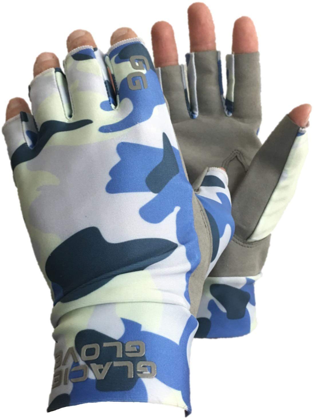 Glacier Ascension Bay Sun Glove, Blue Camo-Xlarge XL