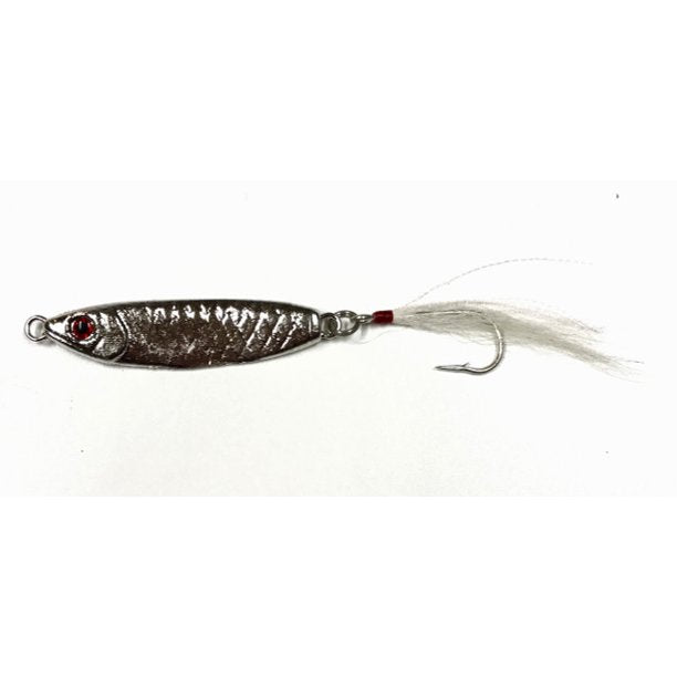Run Off Lures Spearing Jig w/Bucktail 1.5oz Chrome