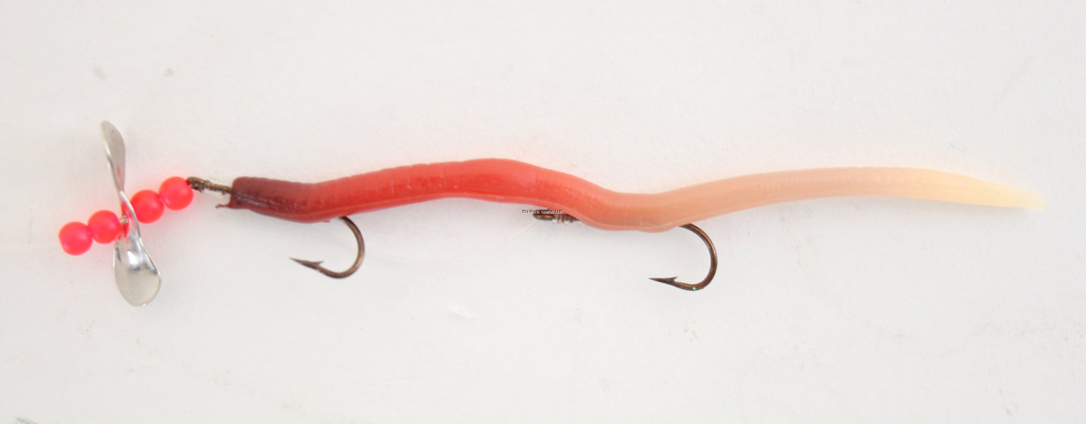 Creme Midget Crawler Worm, 1 Rig and Spare, 3-1/2"