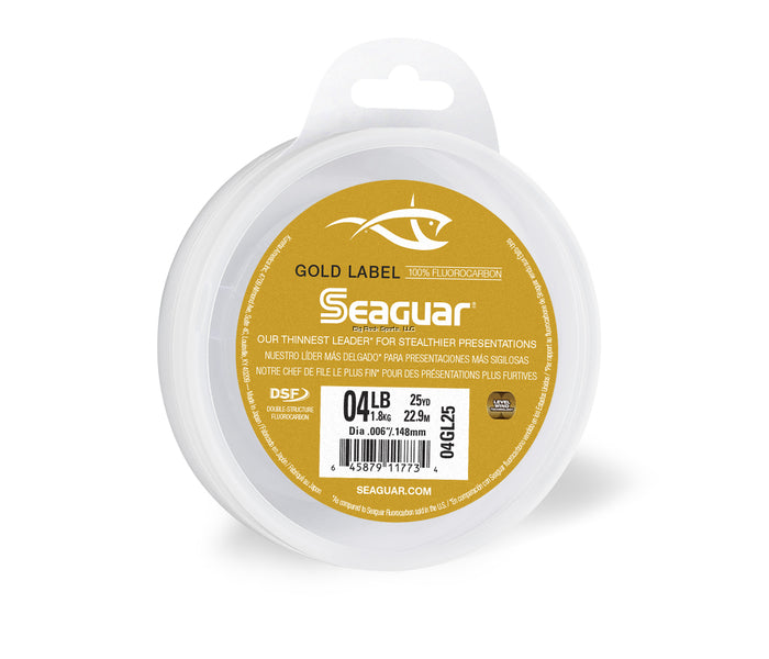 Seaguar Gold Label 100% Fluorocarbon Leader 4lb 25yd