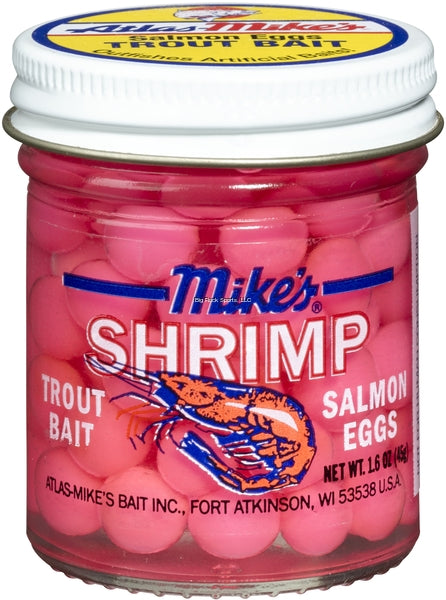 Mike's Shrimp Salmon Eggs Flourescent Pink 1.1 oz Jar