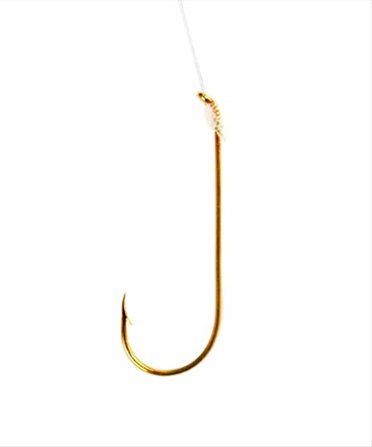 Eagle Claw Aberdeen Light Wire Snelled Hook, Size 6, 1X Long