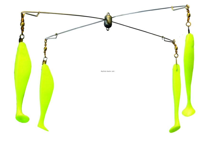 Blue Water Candy Umbrella with Shad Only Troll Lures, 6", 10.4 oz, Chartreuse