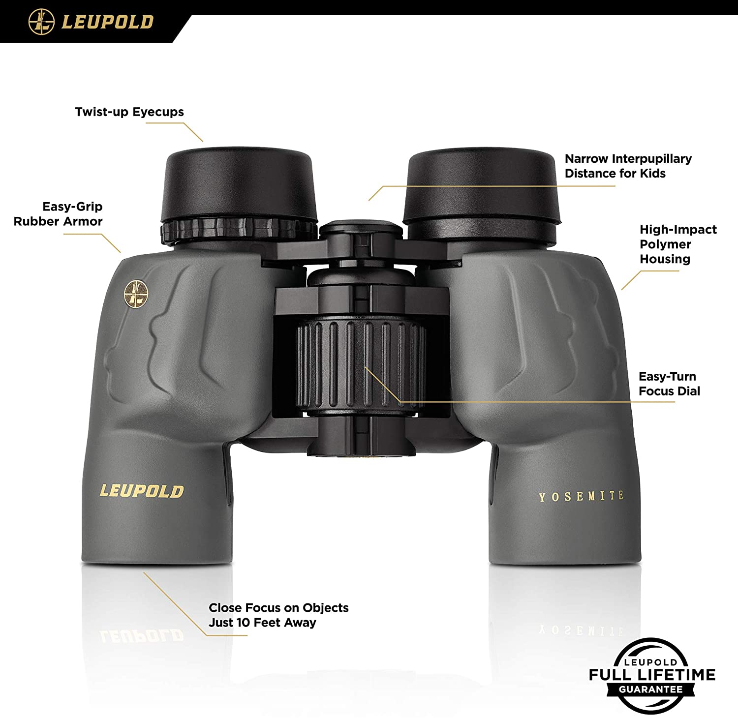 Leupold BX-1 Yosemite Binoculars, 8x30mm Porro Shadow Gray
