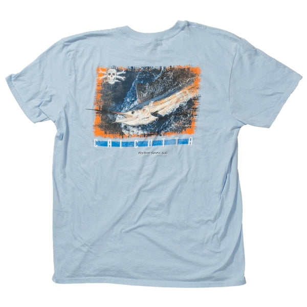 Calcutta T-Shirt Marlin Release Light Blue Short Sleeve, No Pocket
