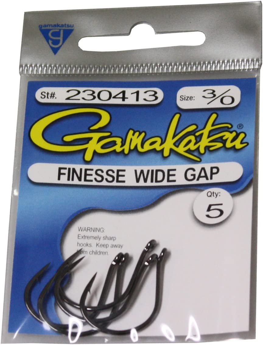 Gamakatsu Finesse Wide Gap Hook Size 4/0, NS Black, Per 5
