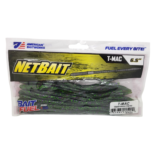 NetBait T-Mac Worm, 6 1/2", w/ BaitFuel, 20 Pack