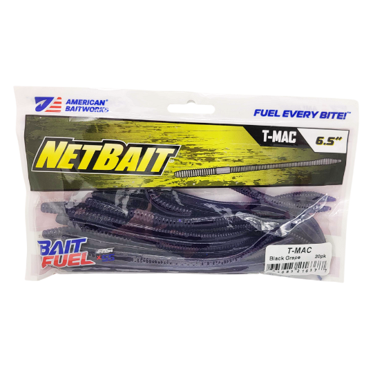 NetBait T-Mac Worm, 6 1/2", w/ BaitFuel, 20 Pack