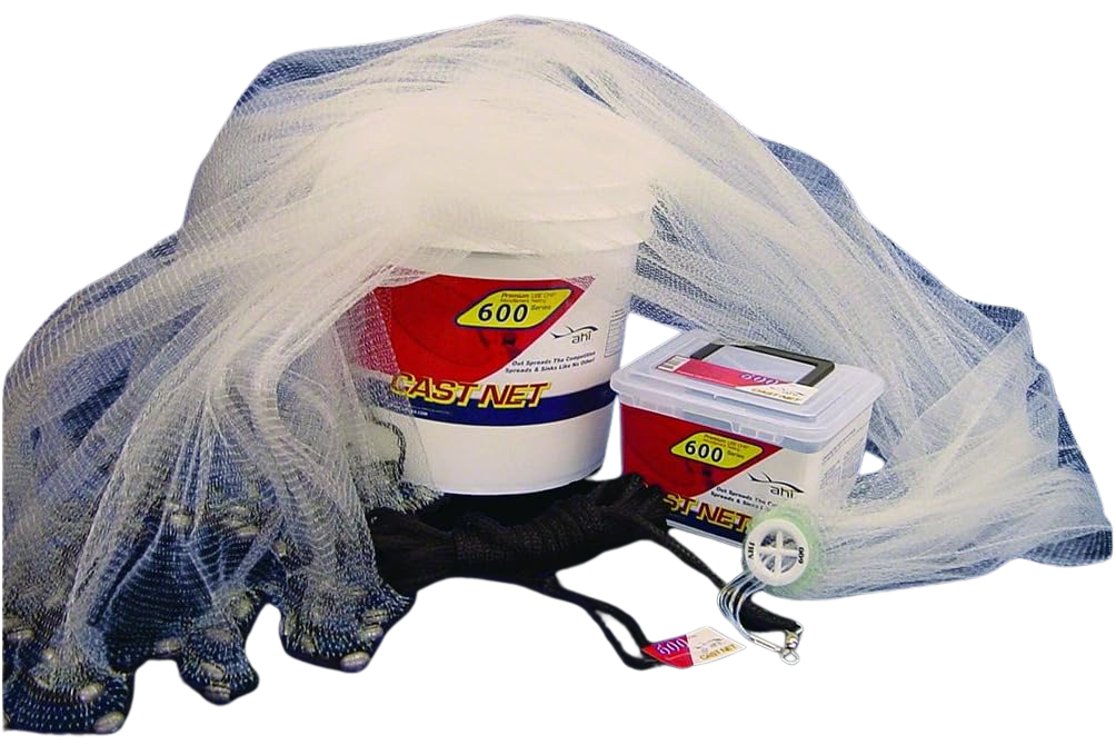 Ahi 600 Pro Series 6 Panel Cast Net, 6' Clear Mono Net, 1/4