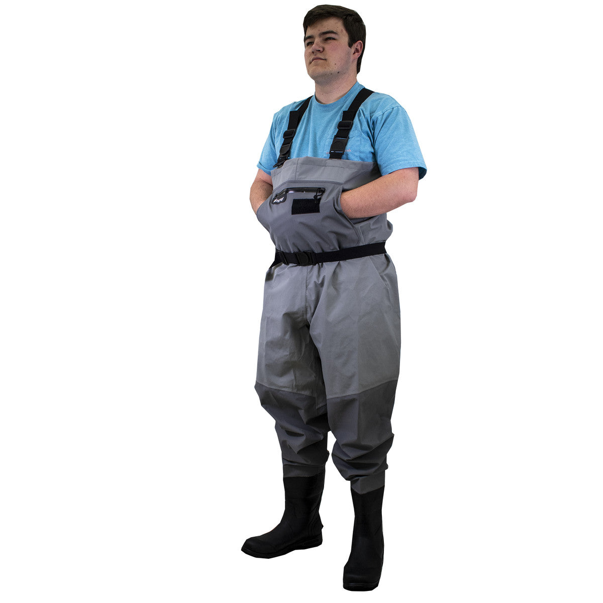 Frogg Toggs Men's Hellbender PRO Bootfoot Lug Sole Chest Wader, Gray
