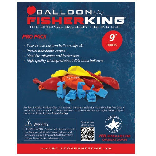 Balloon Fisher King Multi-Clip Pro Pack w/9"Balloons,Clips 10ct