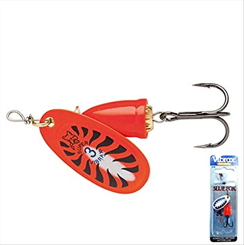 Blue Fox Classic Vibrax Spinner, 7/16 oz, Red Tiger Painted