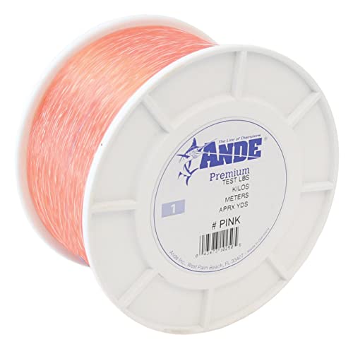 Ande Premium Mono Line 1lb Spool 80lb 600yd Pink