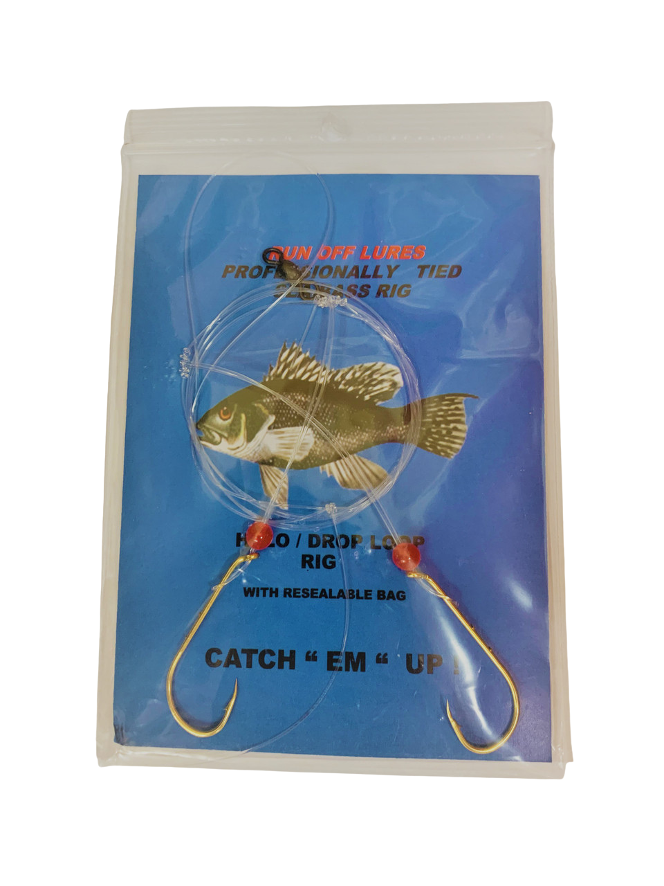 Run Off Lures Pro Hi/Lo Dropper Loop Rig for Sea Bass/Porgy with 2 Hooks