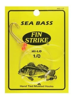Fin Strike Sea Bass Rigs w/Red Beads Hi-Lo Gld #2/0 2Pk