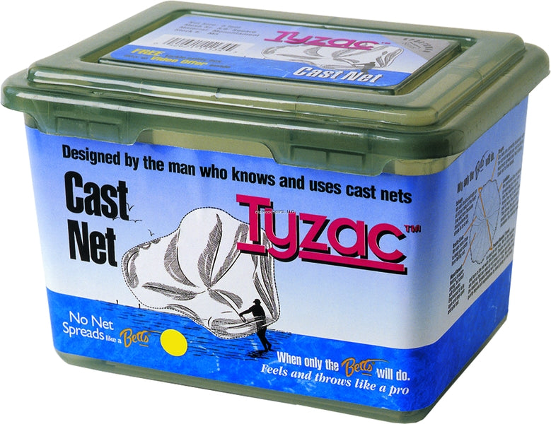 Betts Tyzac Nylon Cast Net, 6', Boxed, 1/4", Mesh, 3/4Lb Iron Weights per Ft