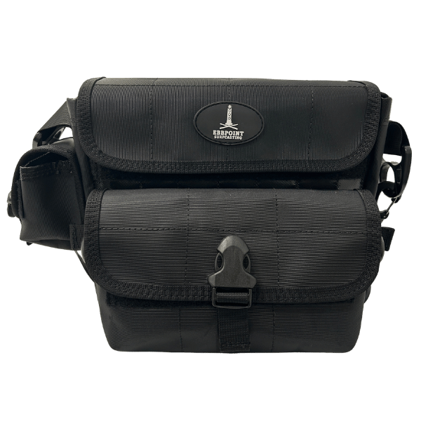 Ebbpoint Surfcasting 4 Tube Bag Large 8" Tubes Black with Black Stitching and White Logo
