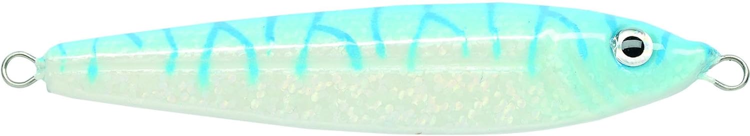 P-Line Laser Minnow Jig 1oz D-Glow/Blue Tiger