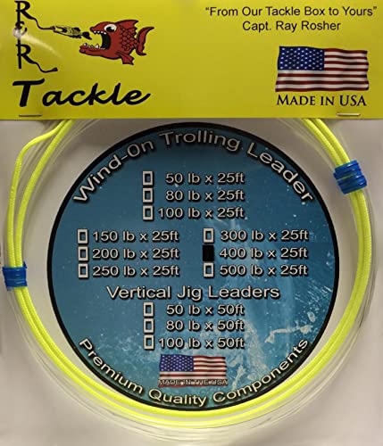 R&R Wind-on Leader 400# x 25' with high-vis, super-strong