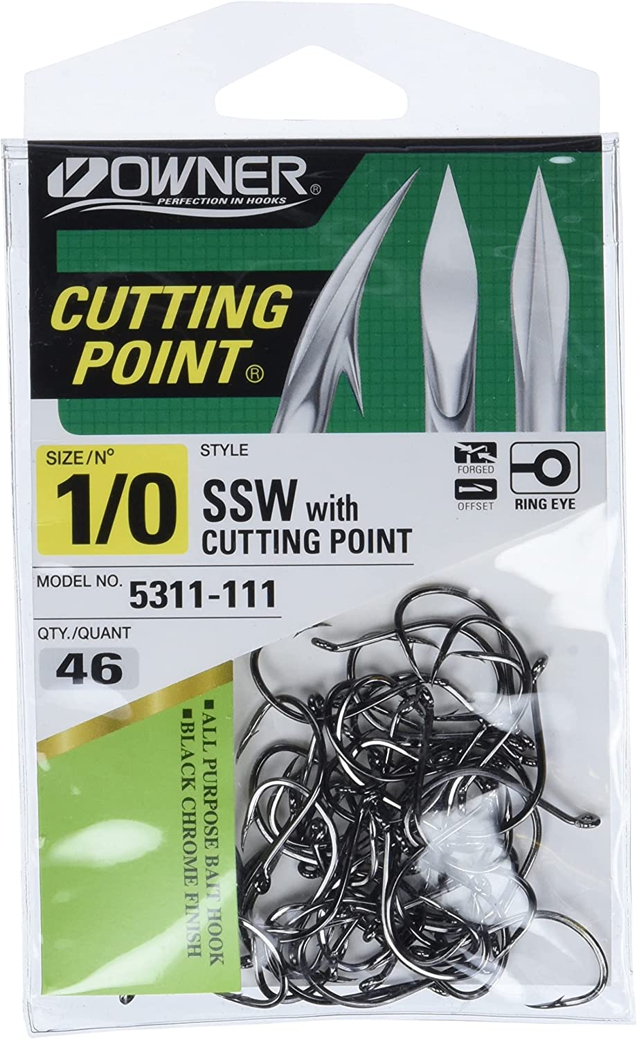 Owner SSW Cutting Point Hooks Size: 1/0