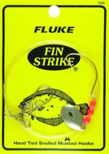 Fin Strike 555 Fluke Rig Gold Wide Gap Hook 36" Leader 1pc