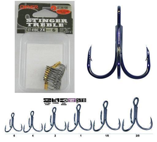 OWNER ST41BCX treble hooks / black chrome / size #06 - #2/0