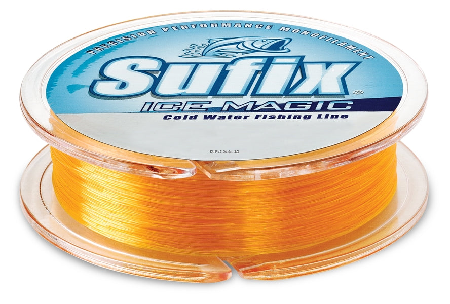 Sufix Ice Magic Monofilament Ice Fishing Line, [2-8lb, 100-300yd, Neon Orange]