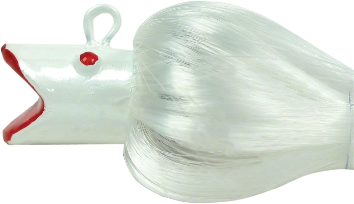 Sea Striker Chute Rig, 8" Nylon Hair, 6 oz, Swing Hook, White