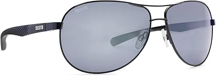 Calcutta Maverick Polarized Sunglasses Shiny Black Frame Silver