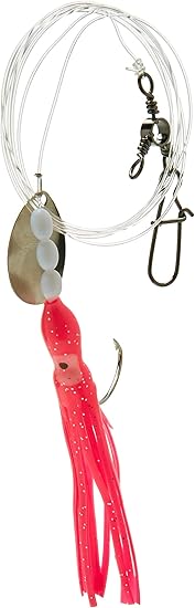 Sea Striker 365-P Squid Skirt Rig with Spinner, 3", 1/0 Wide Gap Hook