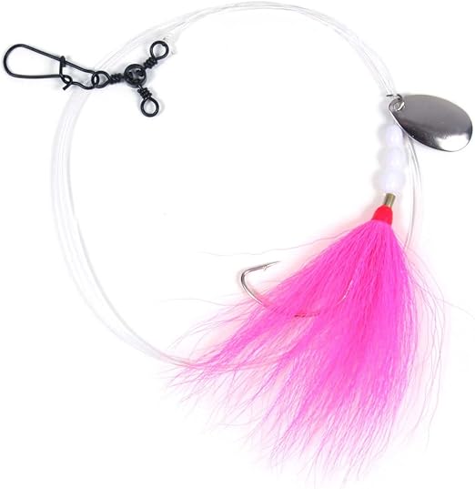 Sea Striker Fluke Rig 2/0 Wide Gap Spinner 3Way Pink Bucktail