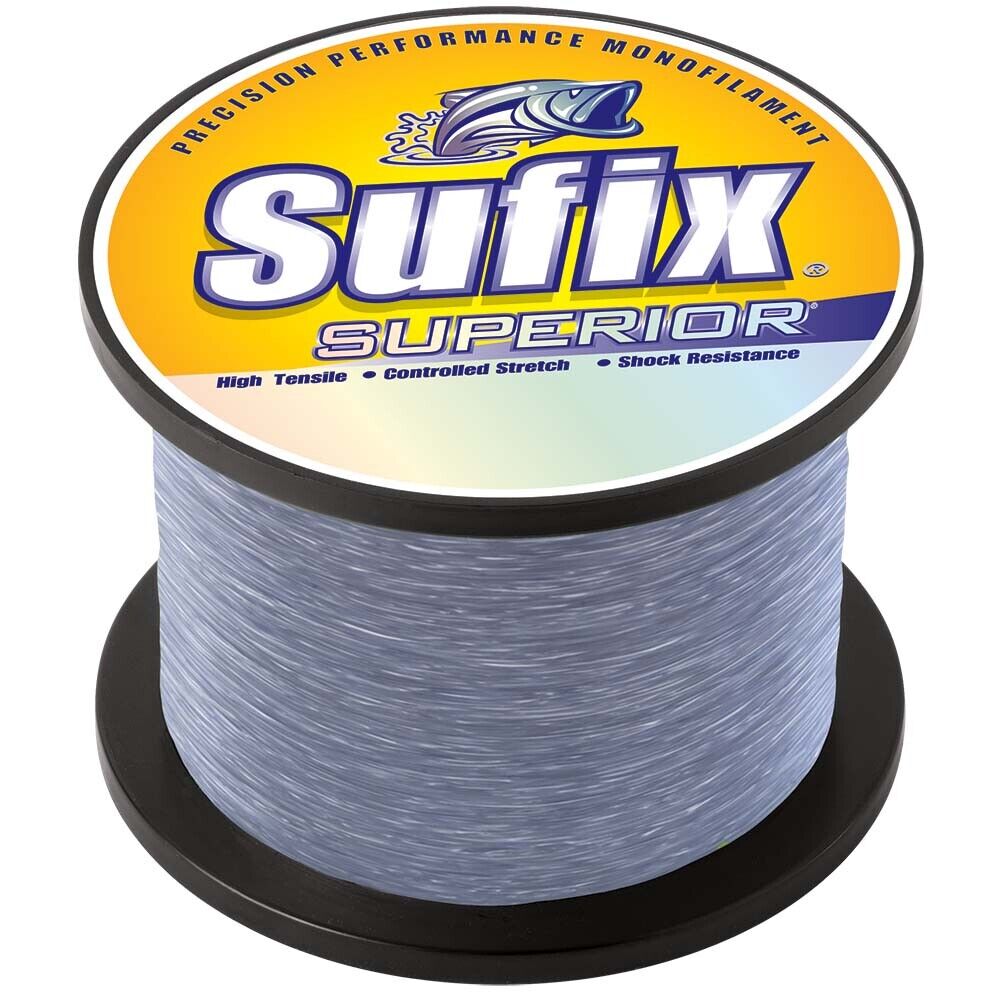 Sufix Superior Monofilament Line 50lb 2405yd Smoke Blue 2.2lb