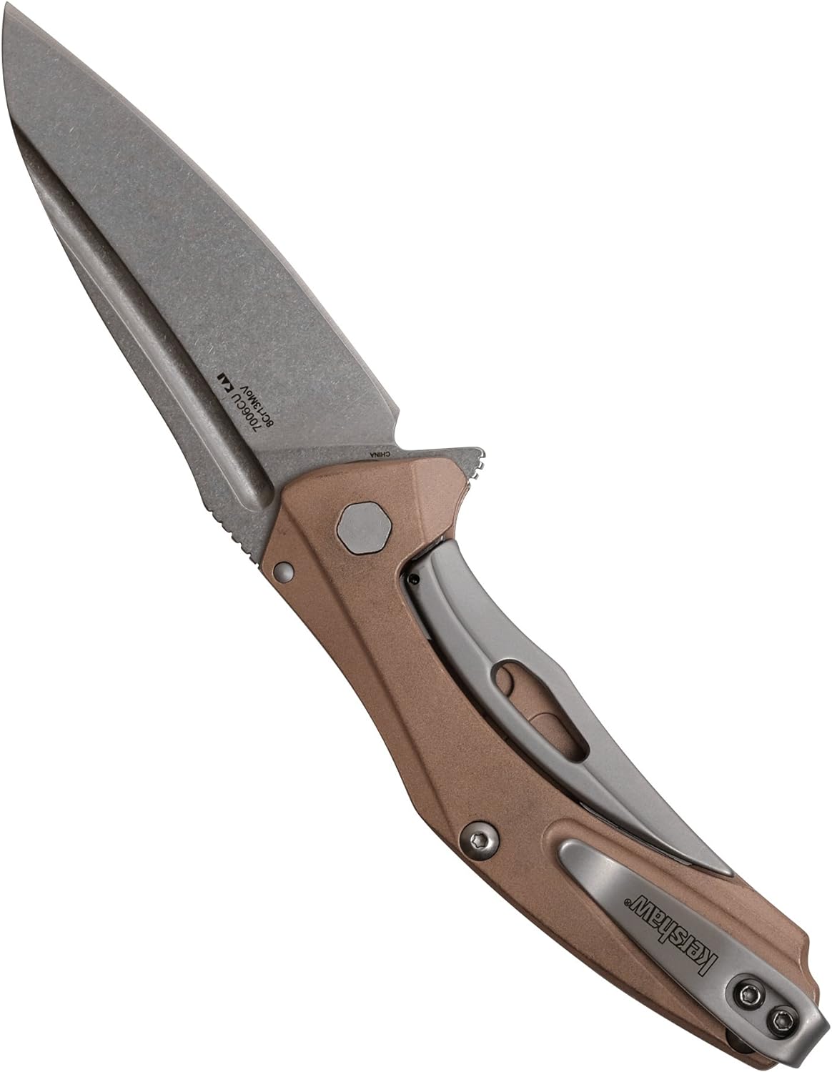Kershaw Natrix Copper Pocketknife 2.75" Drop-Point Blade with Stonewashed Steel