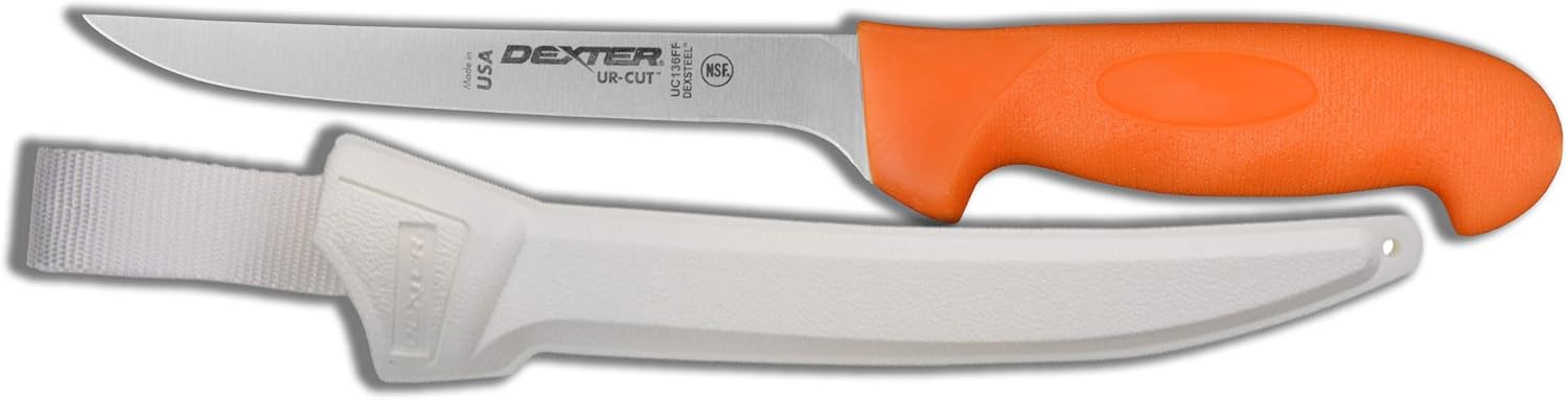 Dexter UR-Cut Flexible Fillet Knife Moldable Handle with Sheath, 6"