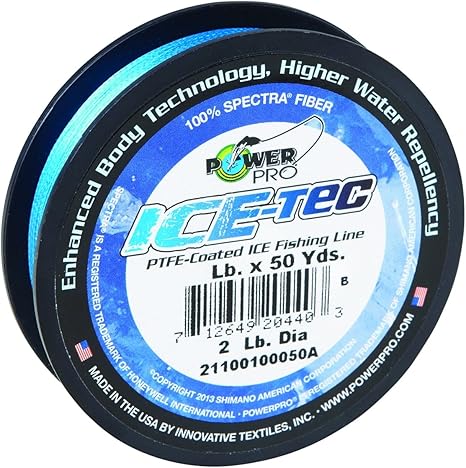 Power Pro Ice-Tec Coated Ice Fishing Line 8lb 50 Yd Blue