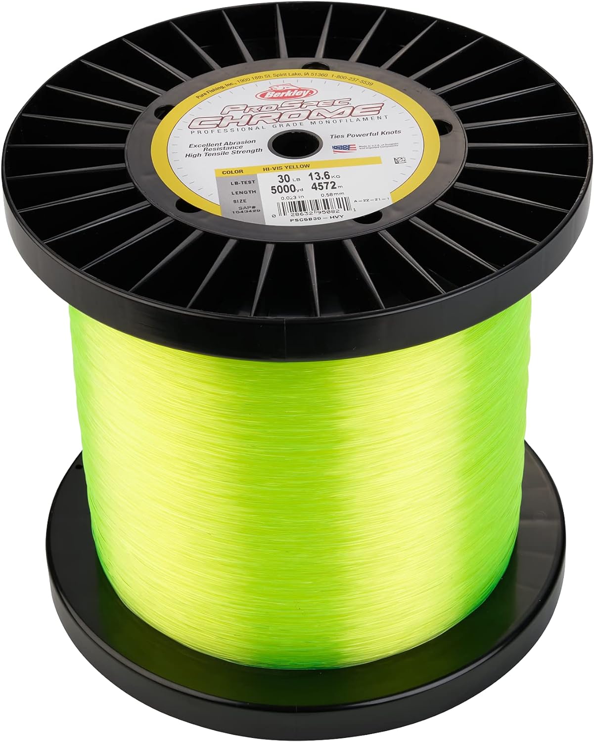 Berkley PSC5B80-HVY Pro Spec Chrome 80lb, 3750 Yards, Hi-Vis Yellow