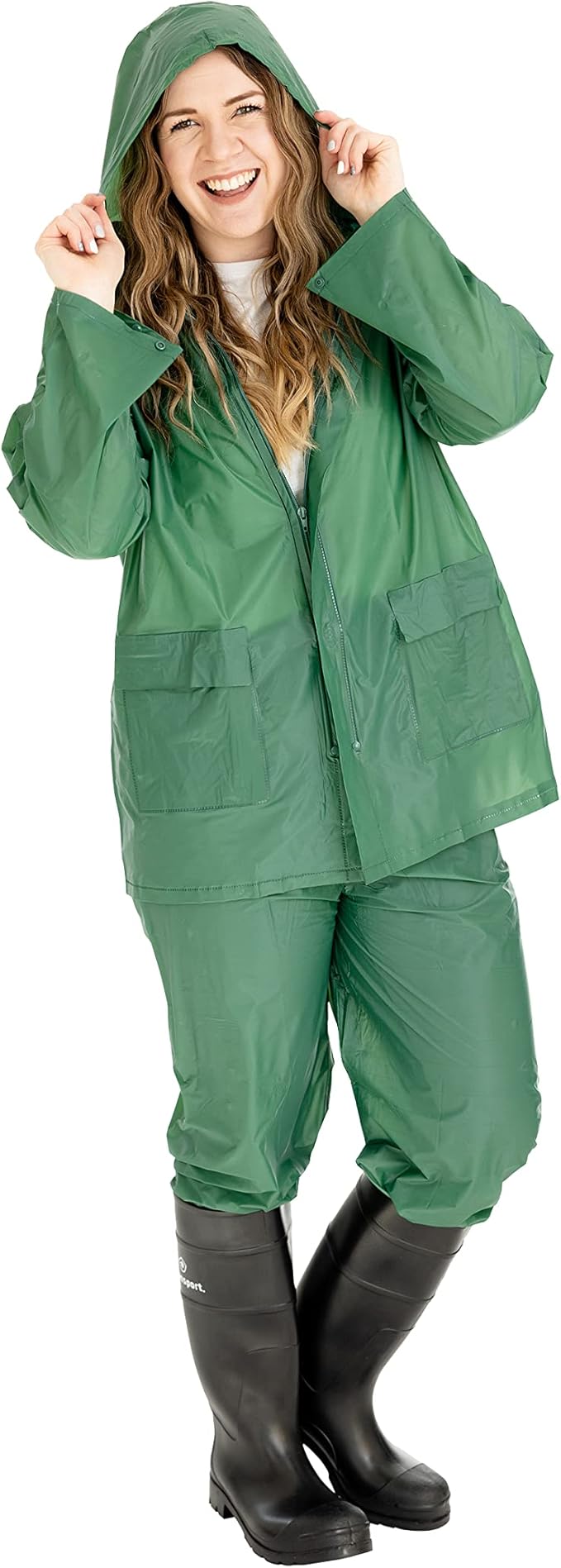 Stansport Men's 3-Piece Deluxe Vinyl Rainsuit - M