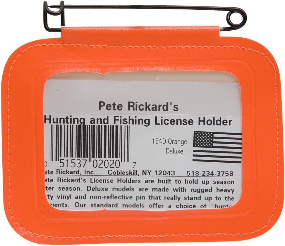Pete Rickard License Holder Orange Heavy-Duty Vinyl