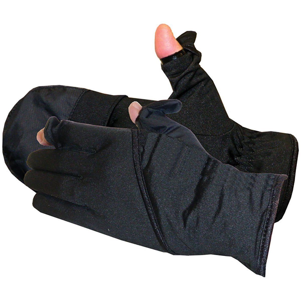 Glacier Gloves Ultra Light Angler Flip-Mitt Fishing Glove 739BK (Black, X-Large)