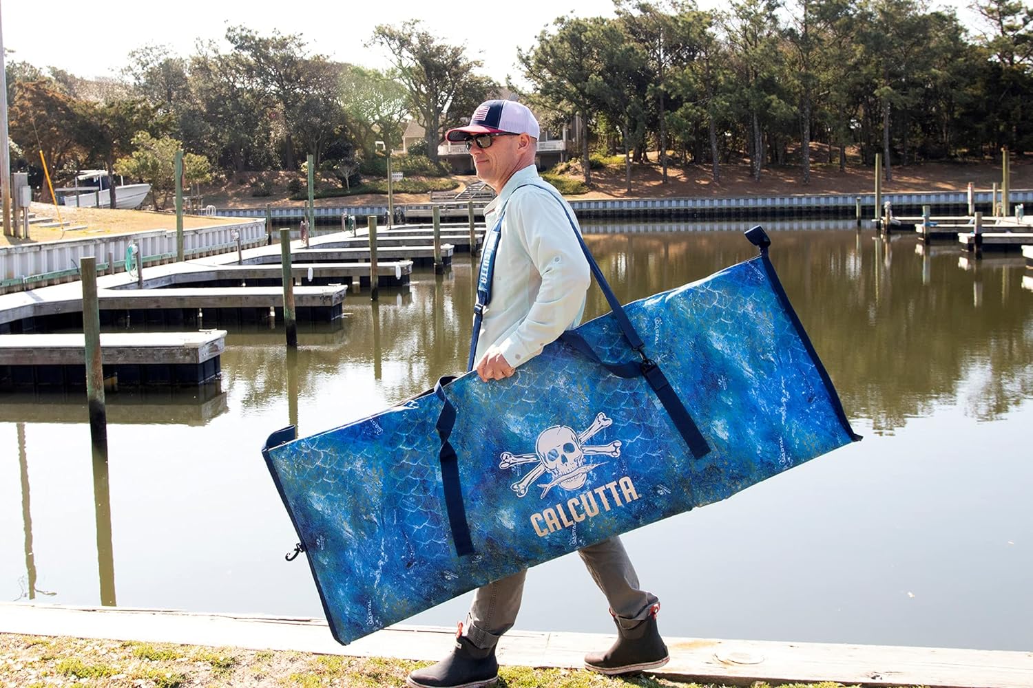 Calcutta Pack Fish Cooler, 68"x24", Mossy Oak Shoreline