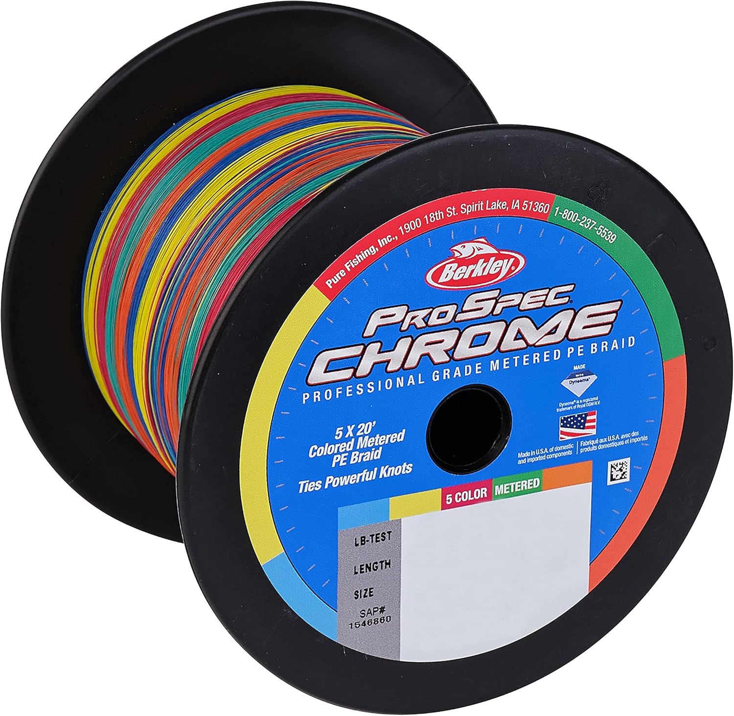 Berkley ProSpec Chrome 5x20' Metered Braided Line 100lb 1500yd