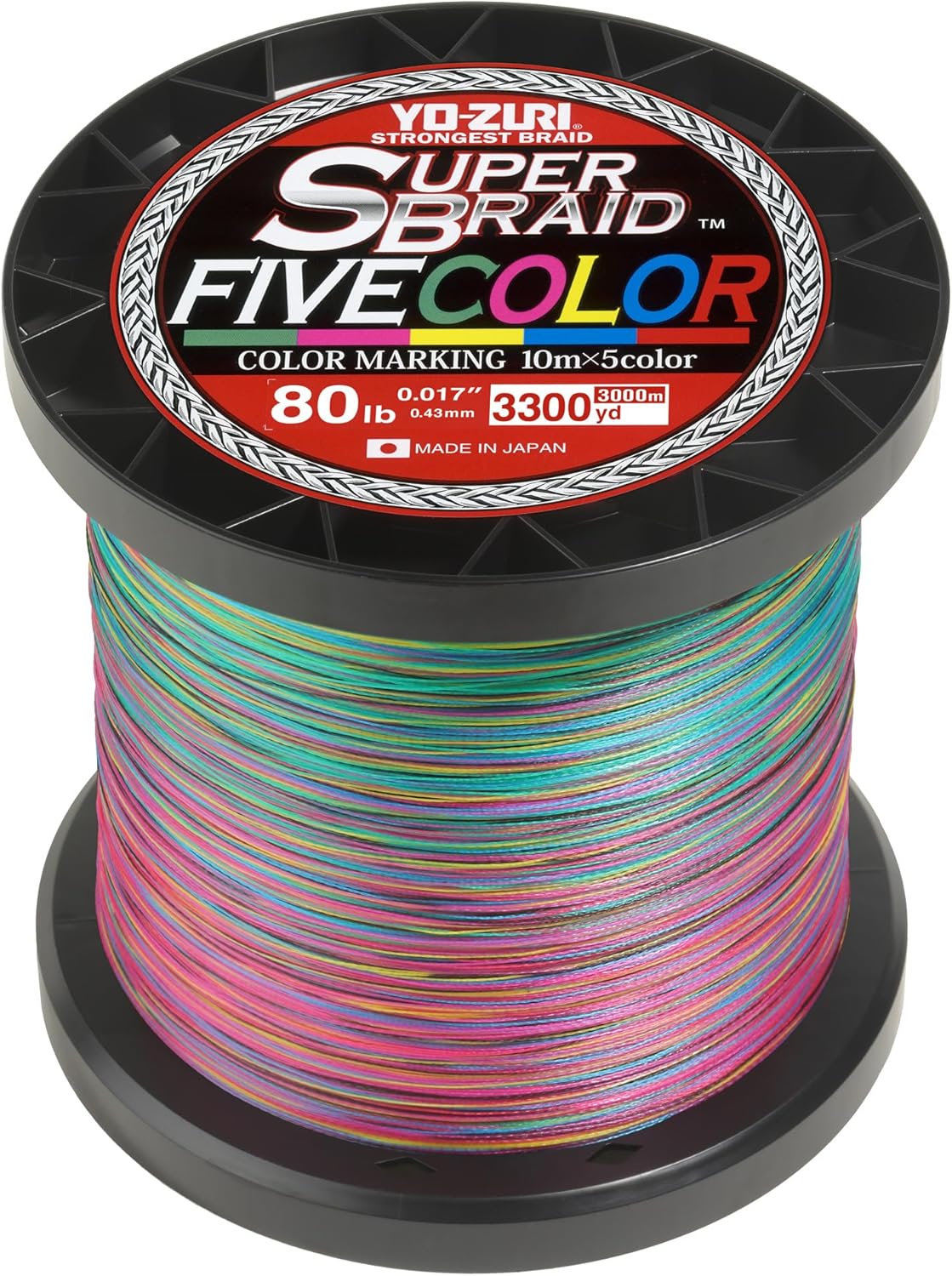 Yo-Zuri SuperBraid Braided Line Bulk Spools [30-100lb, 3300yd, Five Color]