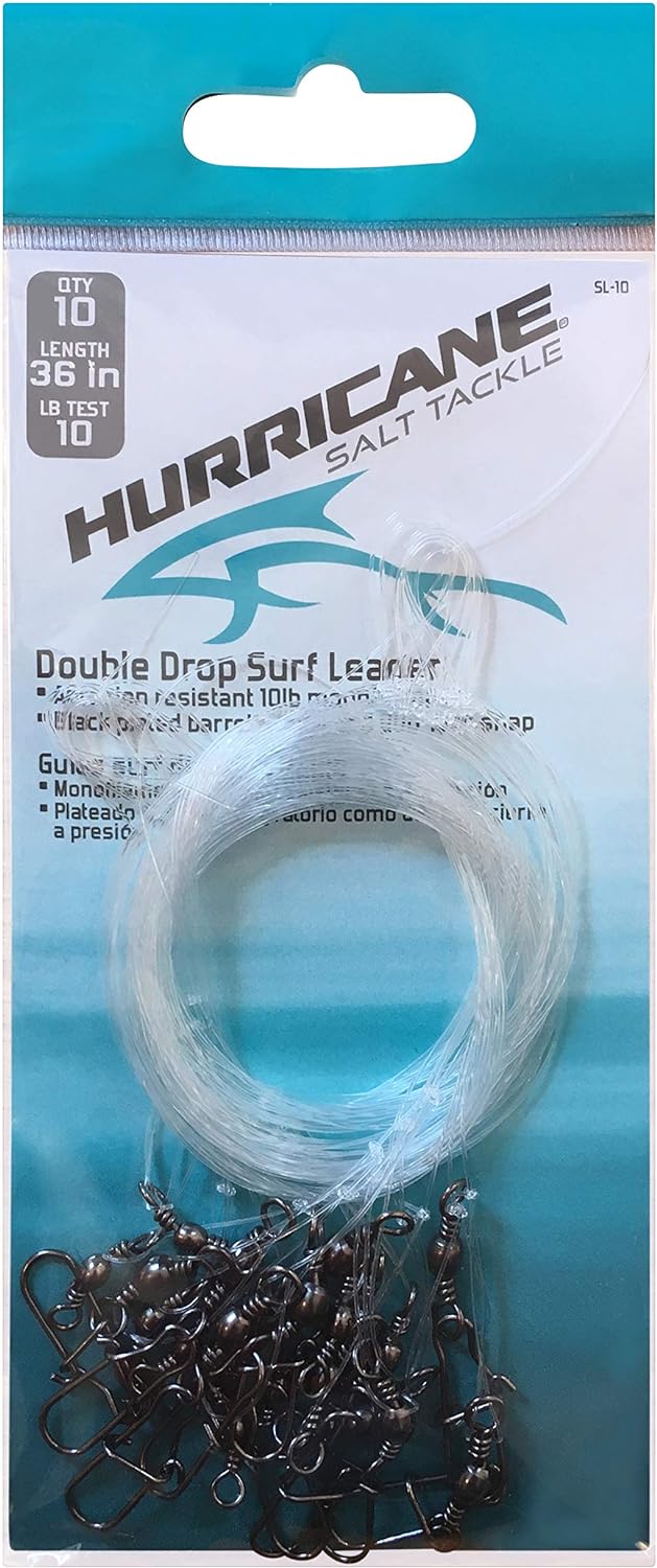 Hurricane Surf Fishing Leader Bundle - 10 Pound Double Drop Surf Leade