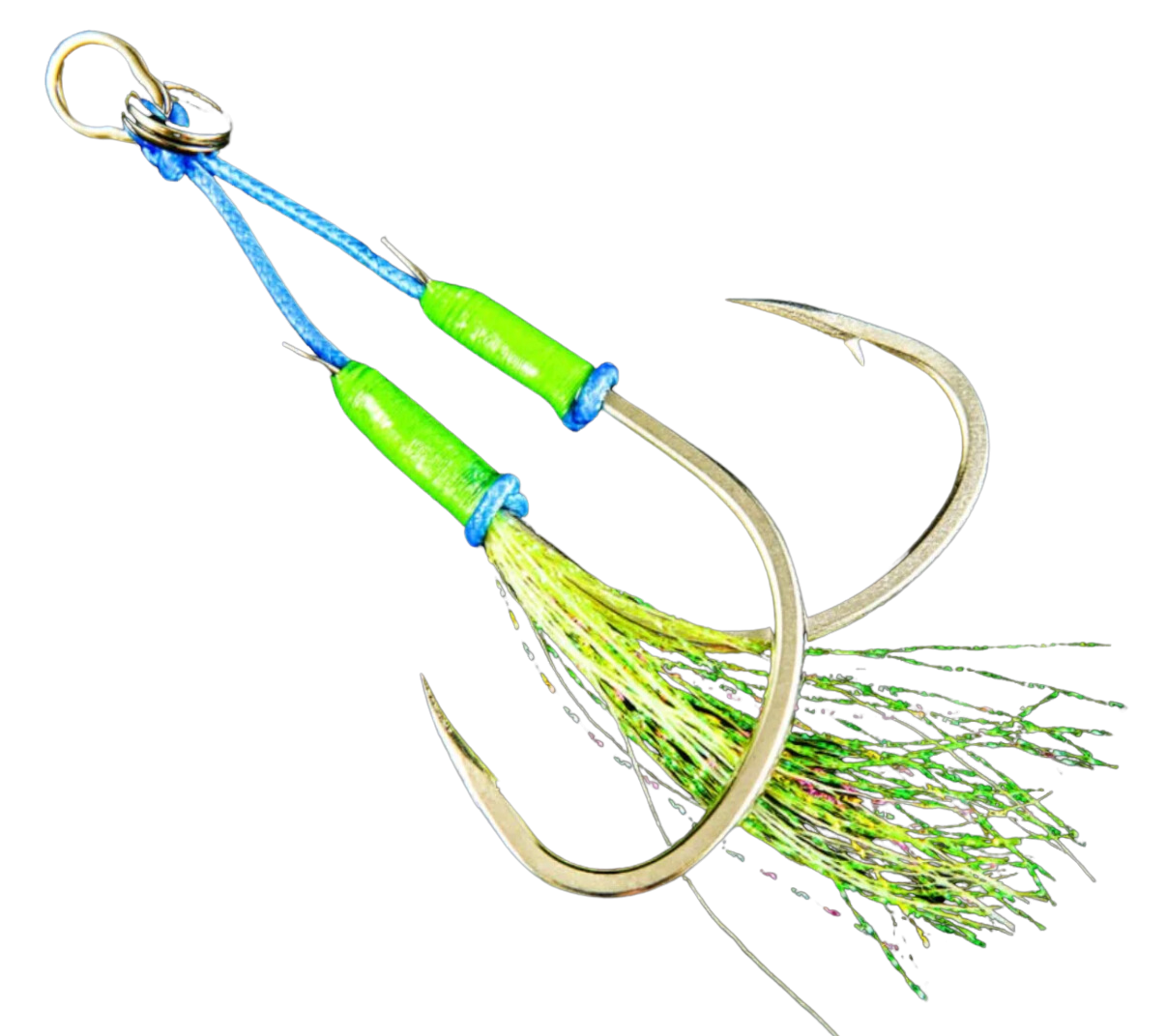 Jigging World Angel Twin Assist Hooks, Size 2/0, 150lb Test